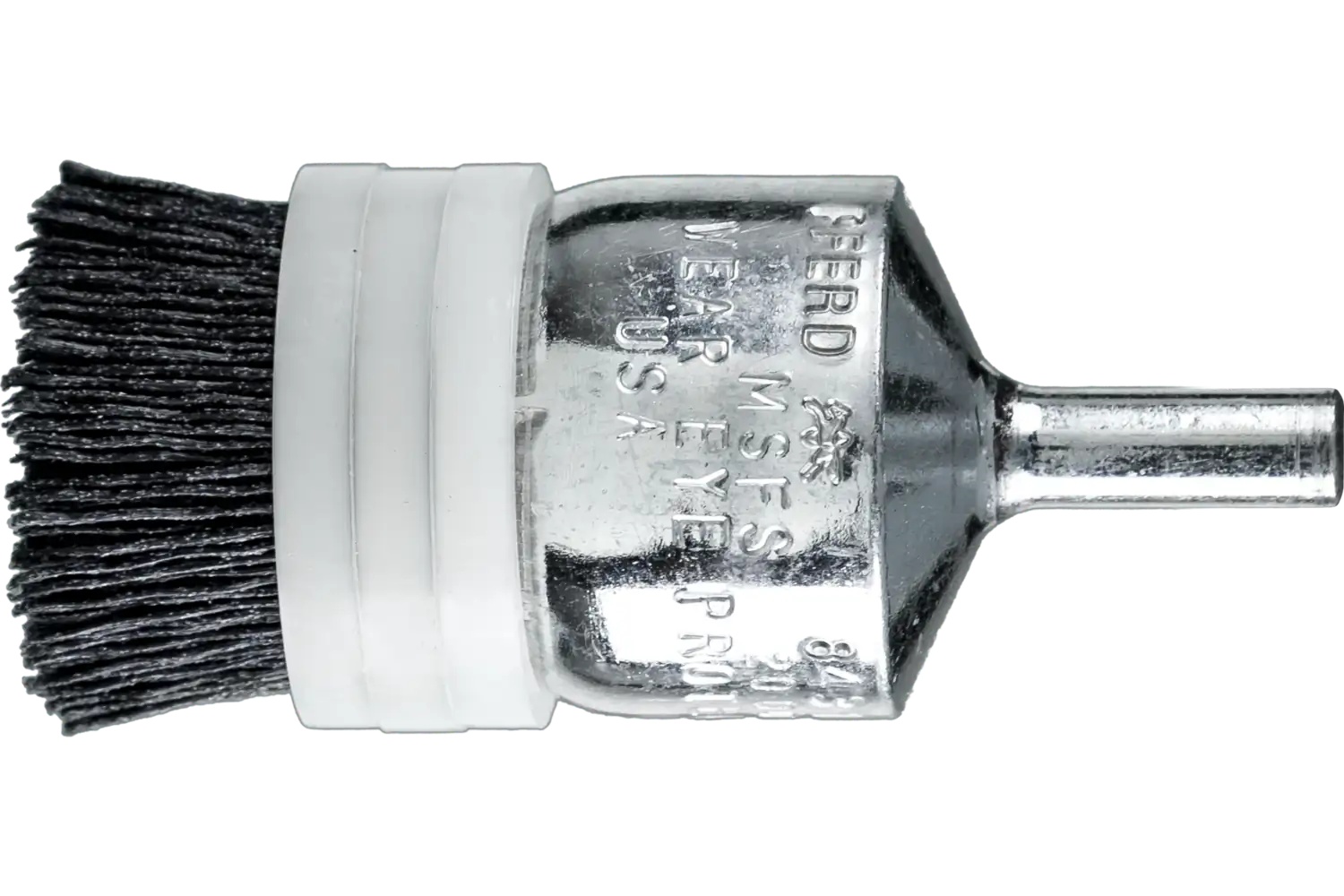 Picture of Pferd M-BRAD® End Brush - Banded 1" Dia. .022/120 Grit Ceramic Oxide 1/4" Shank